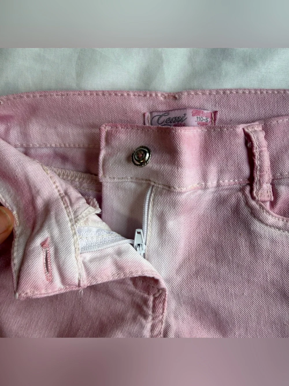 Pink Toddler Jeans and White Polka Dot Rose Tank Set